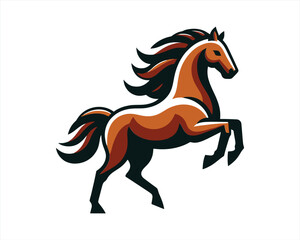 Horse logo design icon symbol vector illustration. Full body horse. Horsepower Animal logo