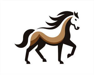 Horse logo design icon symbol vector illustration. Full body horse. Horsepower Animal logo