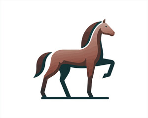 Horse logo design icon symbol vector illustration. Full body horse. Horsepower Animal logo