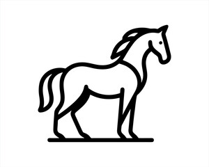 Obraz premium Horse logo design icon symbol vector illustration. Full body horse. Horsepower Animal logo