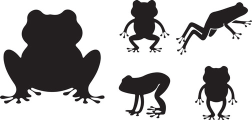 Naklejka premium Frog silhouettes