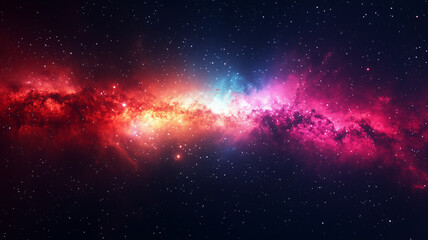 Space concept background. Universe galaxy horizontal poster. Amazing cosmic wallpaper. Raster bitmap digital illustration. AI artwork.	