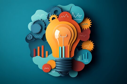 Visual representation of a marketing strategy concept featuring a lightbulb infographic.