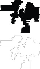 Albuquerque New Mexico vector map silhouette, outline, contour 