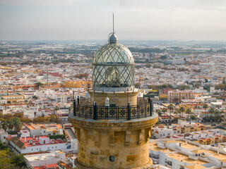 Faro de Chipiona en Punta Perro, Cadiz, Andalucia, España