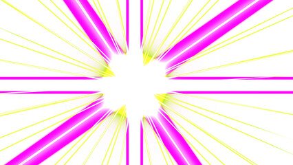 Explosive Burst of Neon Light Rays on Black Background