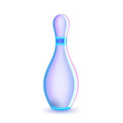 Bowling holographic 3D icon. neon symbol vector illustration isolated on white background. Generative AI