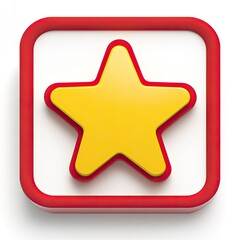 Obraz premium Red framed yellow star icon