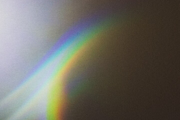 Blurred rainbow light refraction texture overlay effect for photo and mockups.
