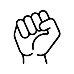 fist strength and determination icon, fist strength and determination line art - simple line art of fist strength and determination, perfect for fist strength and determination logos and icons