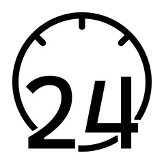 24 Hours Vector Glyph Icon Design Design