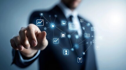 person pushing a button on a touch screen