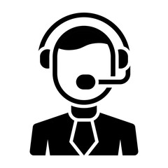 Call Center Agent Vector Glyph Icon Design Design
