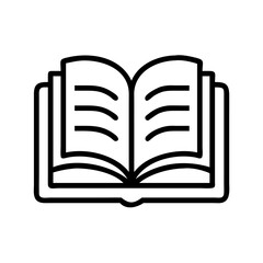 open book knowledge and learning icon, open book knowledge and learning line art - simple line art of open book knowledge and learning, perfect for open book knowledge and learning logos and icons