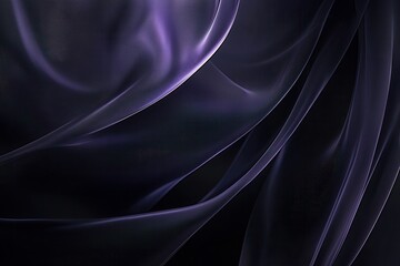 Fototapeta premium Elegant Flowing Fabric Design in Dark Purple and Black Colors