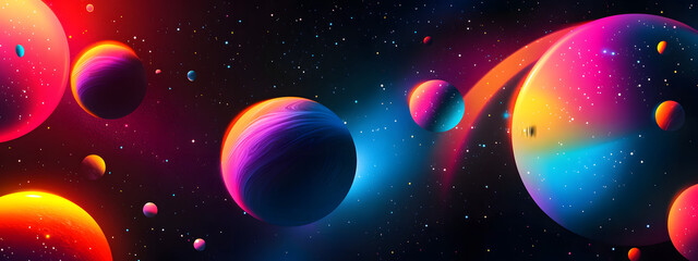 Abstract space graphic design poster

