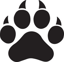 Obraz premium paw print vector cat and dog paws silhouette