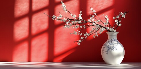 still life with vase and flowers