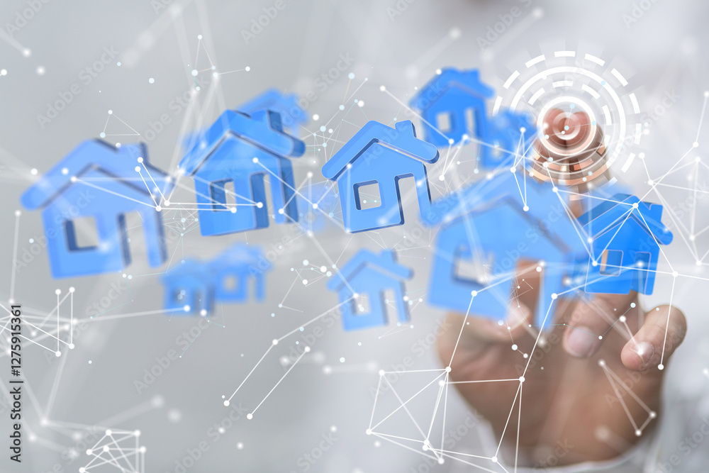 Poster iot home telecommunication network and wireless mobile internet