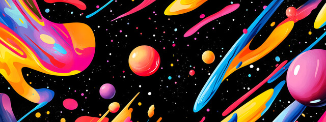Abstract space graphic design poster
