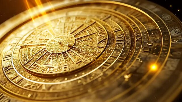 golden compass on a black background