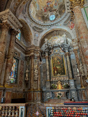 Fototapeta premium Swiss Cathedral interior with beautiful artwork