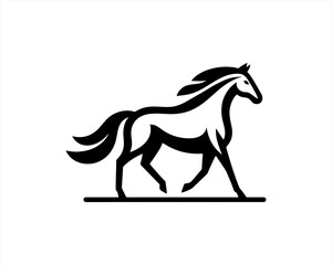 Horse logo design icon symbol vector illustration. Full body horse. Animal logo. Black color horse icon logo vector template. Horsepower