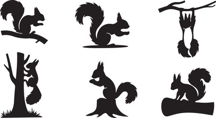 Obraz premium Squirrel silhouettes