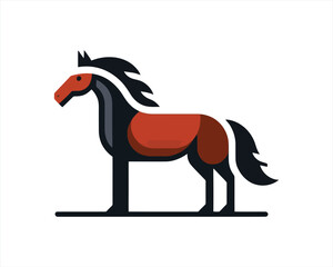 Horse logo design icon symbol vector illustration. Full body horse. Horsepower Animal logo