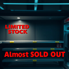 Empty Store Shelves Limited Stock Shortage Almost Sold Out Retail Scarcity Crisis Marketing Banner