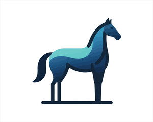 Horse logo design icon symbol vector illustration. Full body horse. Horsepower Animal logo