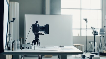 Video generation for a creative product design session in a bright studio. Featuring innovation and design