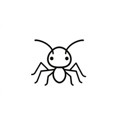 Fototapeta premium Minimalist Ant Line Art: A Simple, Cute Design