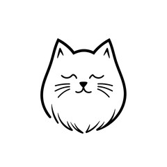 Adorable minimalist cat logo design; perfect for handmade gifts!