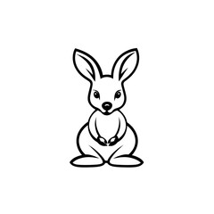 Adorable Kangaroo: Minimalist Line Art Logo Design