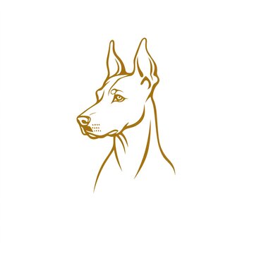 recommend clip art: Elegant Doberman Profile: A Minimalist Line Art Logo