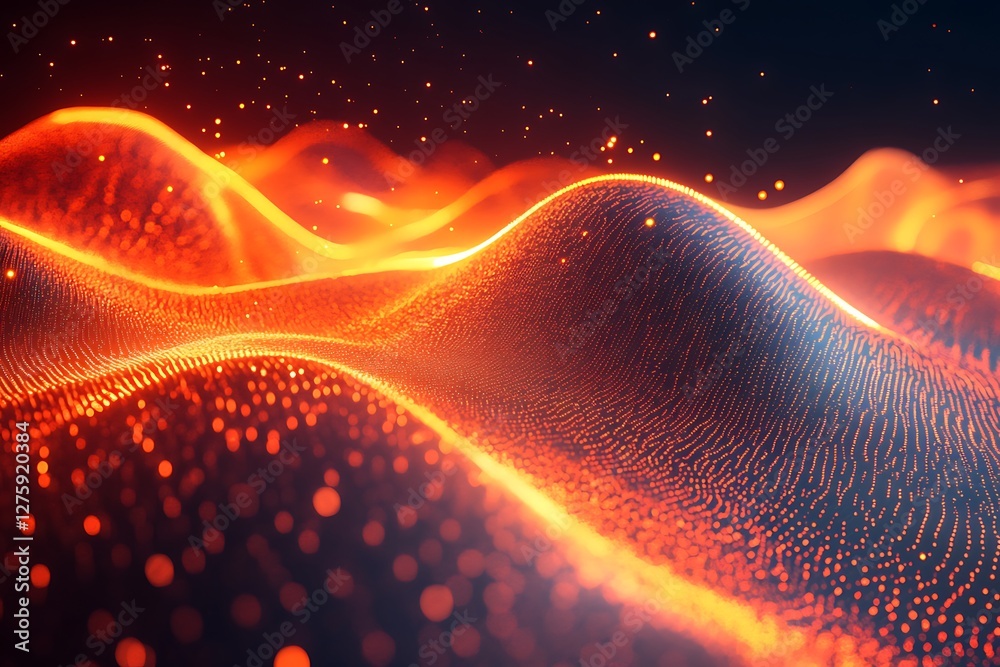 Poster futuristic image of high-speed energy waves in sleek motion, showcasing dynamic movement and vibrant