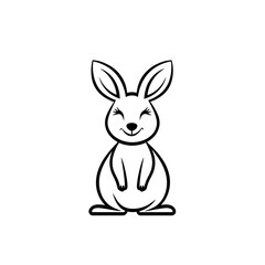 Obraz premium Adorable bunny line art, minimalist design. Perfect for gifts!