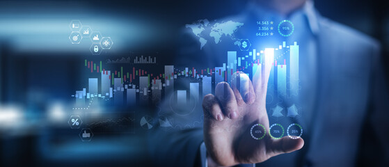 Financial Data Analysis and Global Market Trends on a Virtual Dashboard.