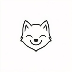 Adorable Happy Fox: Minimalist Line Art Logo Design