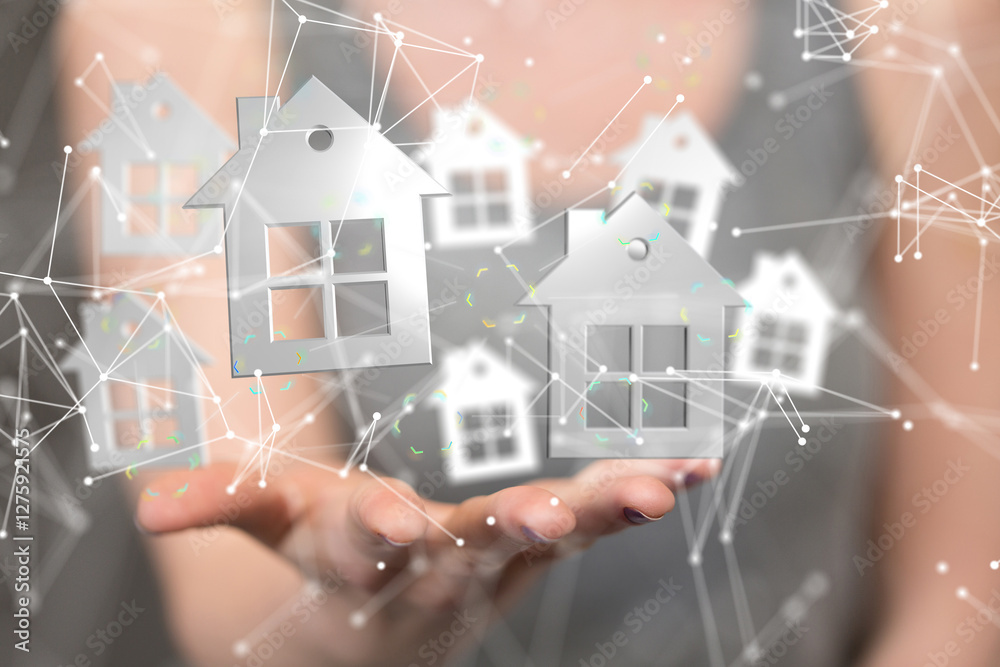 Poster house. data big data visualization background.abstract technology