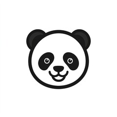 Fototapeta premium Adorable Panda Face: Minimalist Line Art Design. Perfect for gifts!