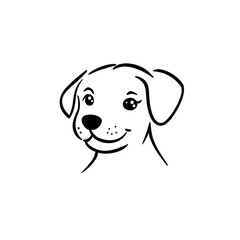 Fototapeta premium Adorable Puppy: Minimalist Line Art Logo Design