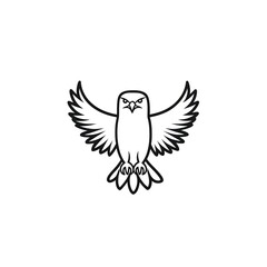 Obraz premium Majestic Hawk: A Minimalist Line Art Logo Design