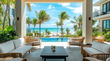 Elegant beachfront hotel featuring luxury amenities, oceanfront dining, and private balconies with sea views