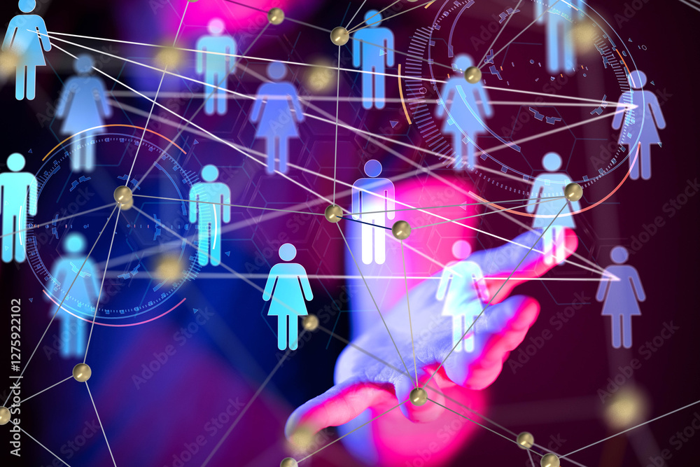 Poster Abstract technology group and data 3d