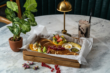 still life with vegetables and fruits