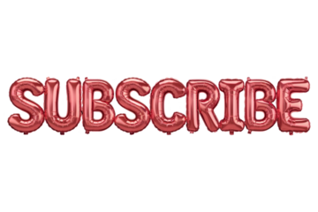 Red Balloons Forming Subscribe, isolated on transparent background