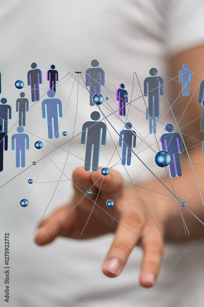 Poster Abstract technology group and data 3d