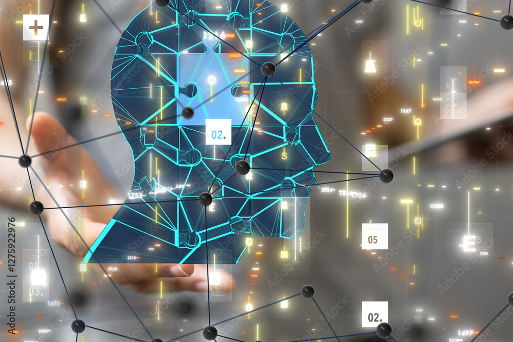 Aufkleber digital medical futuristic interface 3d rendering